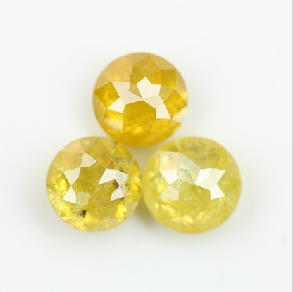 1.36 CT Natural Loose Yellow Color Rose Cut Round Diamond For Making Ring - JayKrishna Diamond
