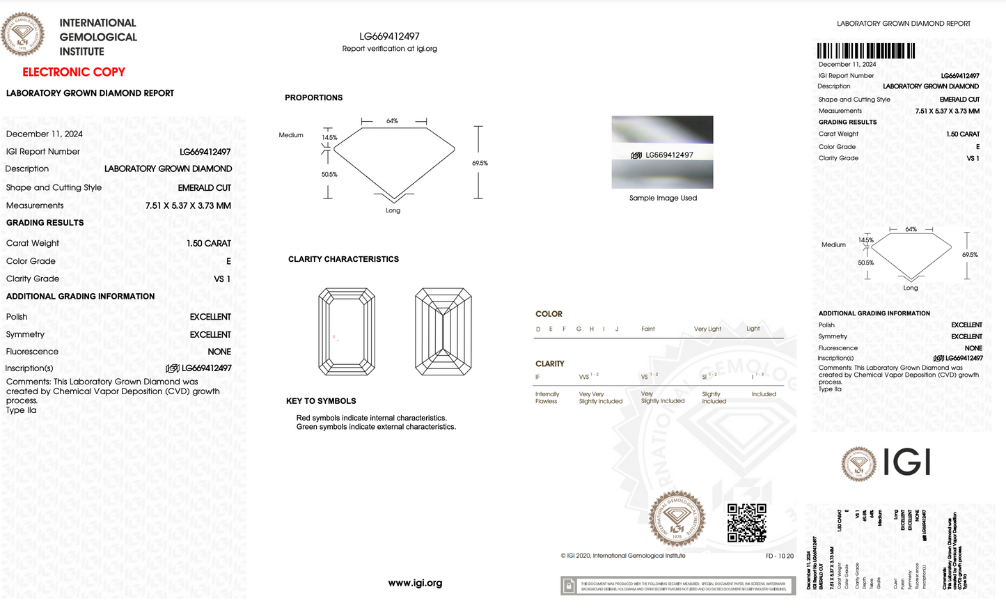 1.50 CT Cushion Cut Lab Grown Diamond E VS1 IGI Certified | Lab Created Diamond for Rings