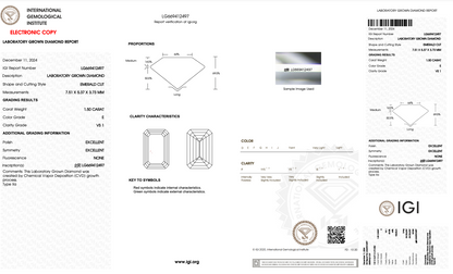 1.50 CT Cushion Cut Lab Grown Diamond E VS1 IGI Certified | Lab Created Diamond for Rings