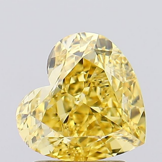 2.24 CT Heart Shape Lab Grown Diamond For Necklace |  Heart Shape Yellow Diamond | Gift For Girlfriend | Best For Valentine's Day Gift