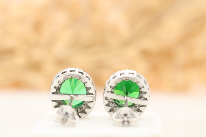 Mesmerizing marvel exquisite oval green onyx gemstone earrings - JayKrishna Diamond