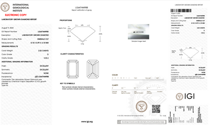 2.02 CT Cushion Cut Lab Grown Diamond D VVS2 IGI Certified | Lab Created Diamond for Rings