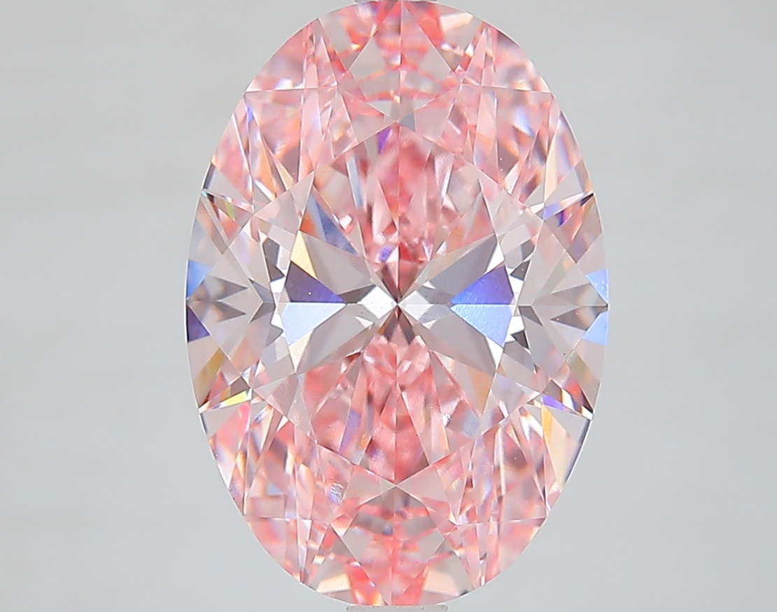 4.74 Carat Oval Cut IGI Certified Lab Grown Fancy Pink Diamond, VS1 Clarity