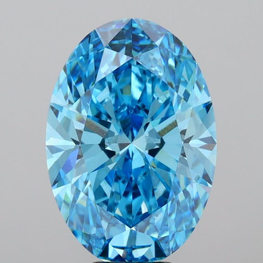 8 CT Vivid Blue Oval Lab Grown Diamond For Custom Engagement Jewelry