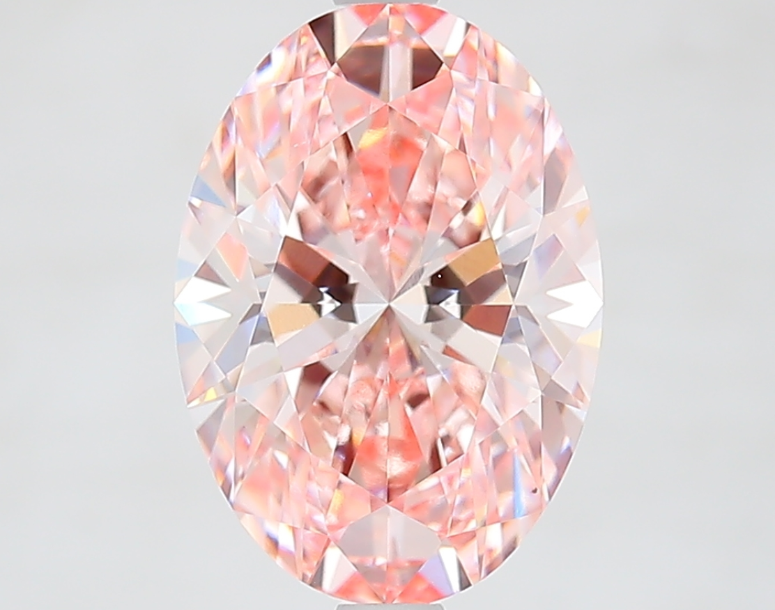 3.50 Carat Oval Cut IGI Certified Lab Grown Fancy Pink Diamond, VS1 Clarity