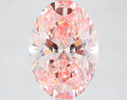 3.50 Carat Oval Cut IGI Certified Lab Grown Fancy Pink Diamond, VS1 Clarity