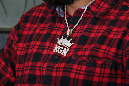 Exclusive 6.9 MM Custom Silver KGN Youngboy Pendant Unleashed! - JayKrishna Diamond