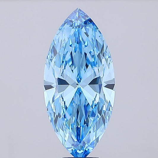 VVS2 Clarity, Blue Color, 9  CT Marquise Cut Lab Grown Diamond For Custom Engagement Ring
