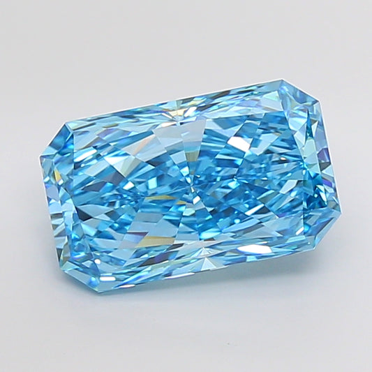9.52 CT Radiant Cut Lab Created IGI Certified Diamond | Blue Color, VVS2 Clarity