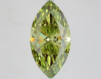 3.74 Carat Marquise Cut Fancy Green IGI Certified Lab Grown Diamond, VS1 Clarity
