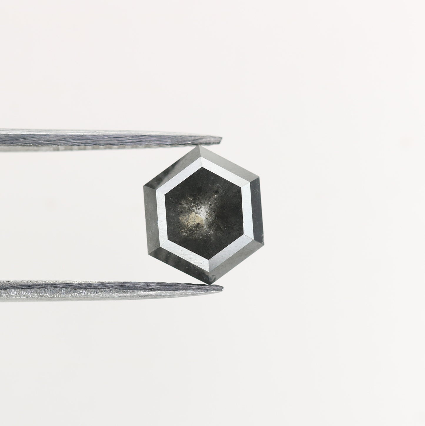 2.26 CT Natural Grey Galaxy Hexagon Shape Salt And Pepper Diamond For Her - JayKrishna Diamond