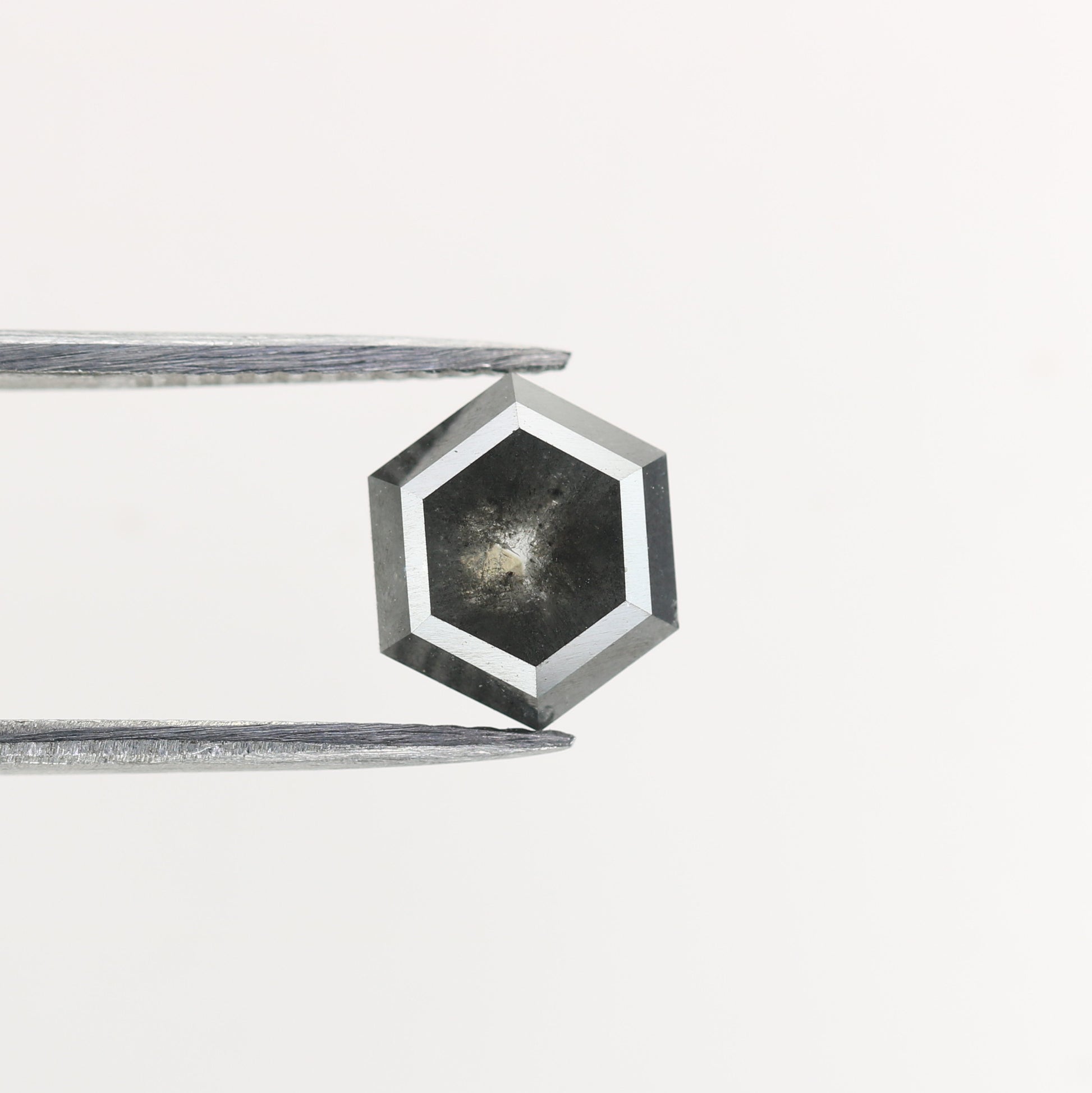 2.26 CT Natural Grey Galaxy Hexagon Shape Salt And Pepper Diamond For Her - JayKrishna Diamond
