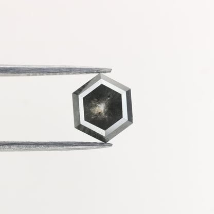 2.26 CT Natural Grey Galaxy Hexagon Shape Salt And Pepper Diamond For Her - JayKrishna Diamond