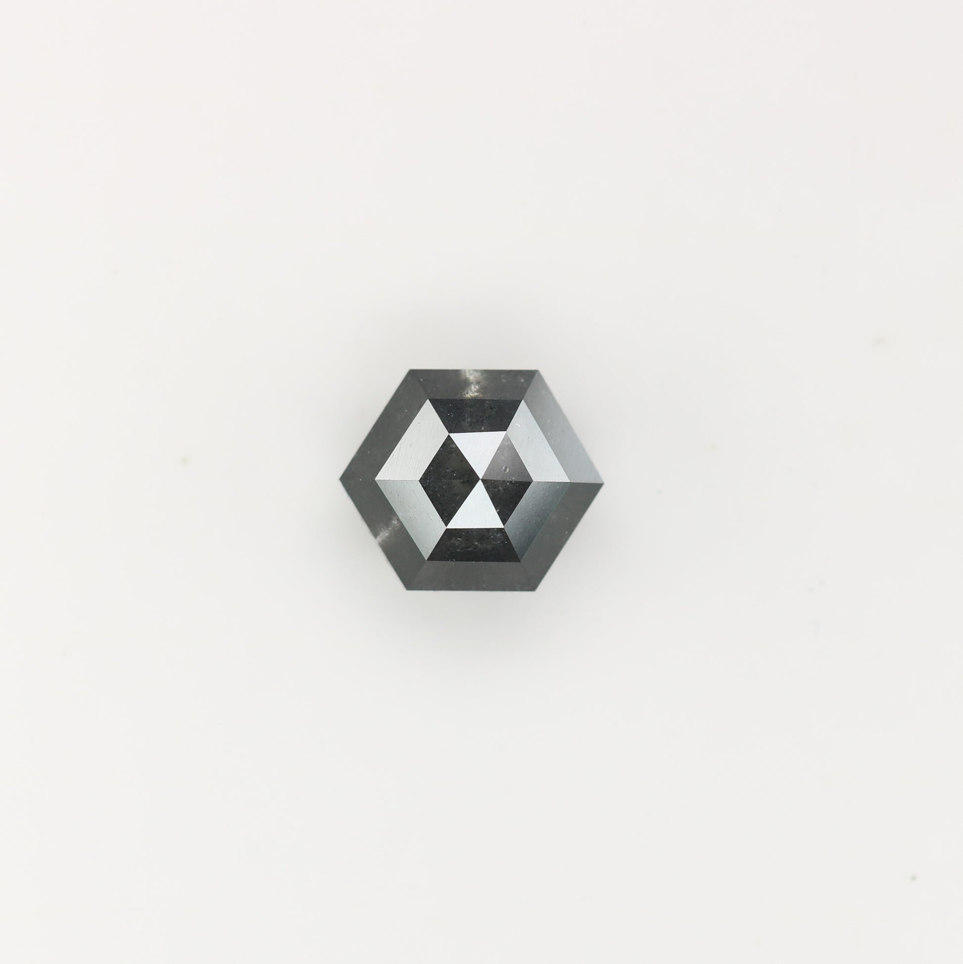 2.26 CT Natural Grey Galaxy Hexagon Shape Salt And Pepper Diamond For Her - JayKrishna Diamond