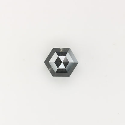 2.26 CT Natural Grey Galaxy Hexagon Shape Salt And Pepper Diamond For Her - JayKrishna Diamond