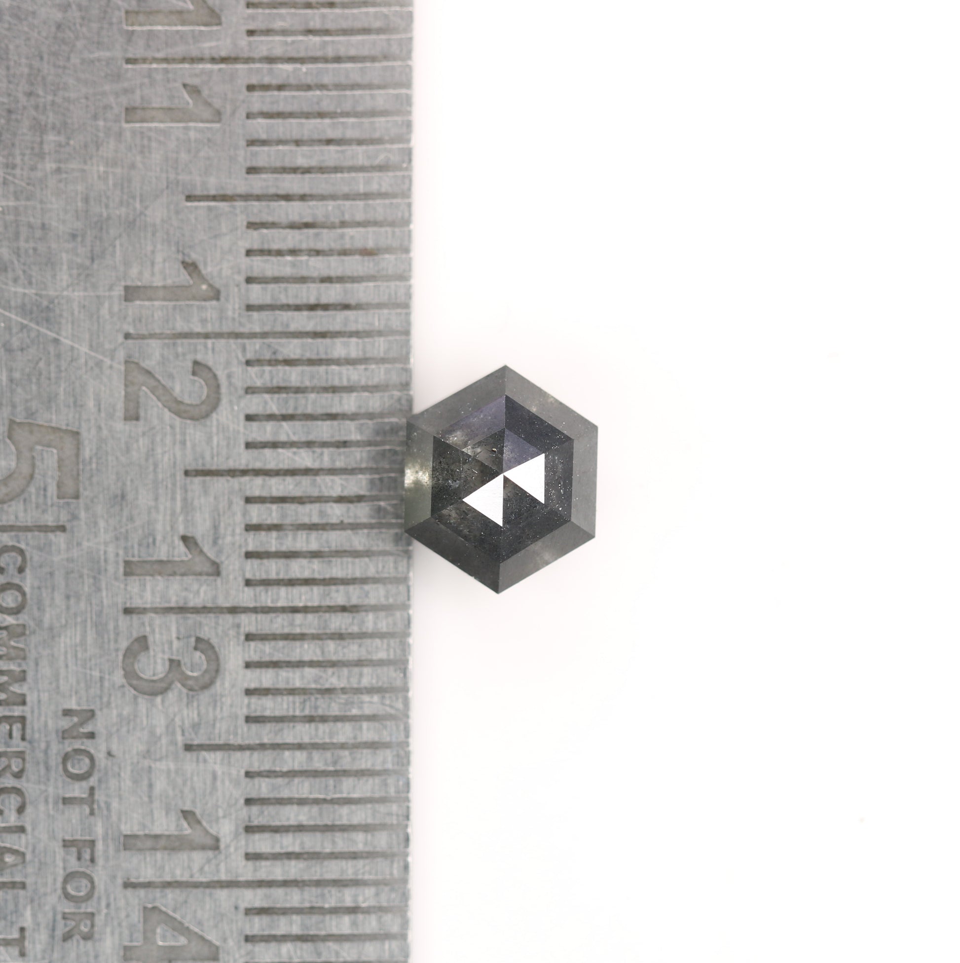 2.26 CT Natural Grey Galaxy Hexagon Shape Salt And Pepper Diamond For Her - JayKrishna Diamond