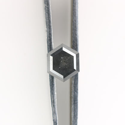 2.26 CT Natural Grey Galaxy Hexagon Shape Salt And Pepper Diamond For Her - JayKrishna Diamond