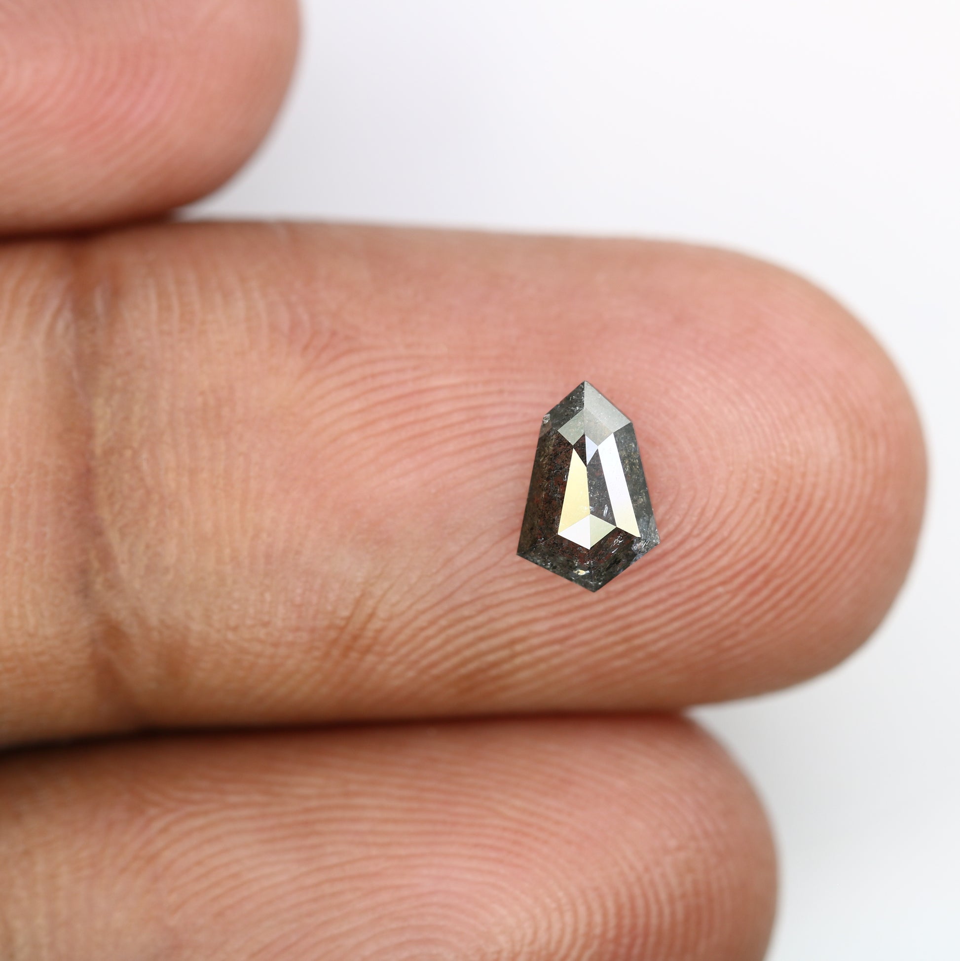 0.59 Carat Shield-Shaped Salt and Pepper Diamond – Striking Loose Gem for Celestial Galaxy Rings - JayKrishna Diamond