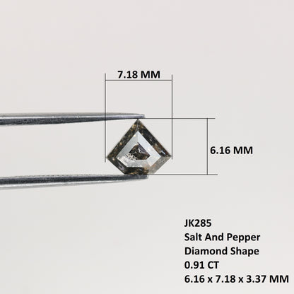 0.91 CT Natural Grey Galaxy Geometric Shape Salt And Pepper Diamond - JayKrishna Diamond