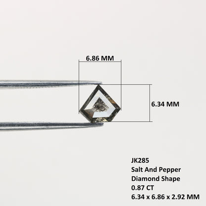 0.87 CT Natural Grey Galaxy Geometric Diamond Shape Salt And Pepper Diamond - JayKrishna Diamond