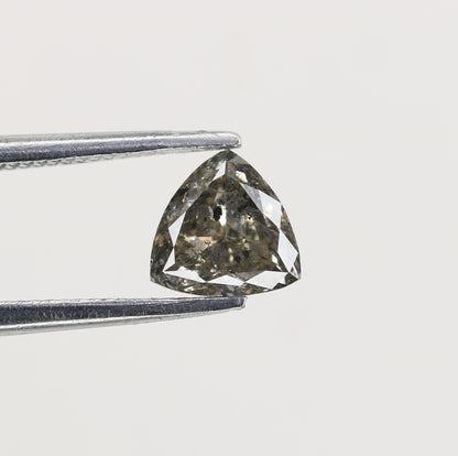 0.66 CT Natural Grey Galaxy Trillion Shape Salt and Pepper Diamond for Her - Unique Gemstone for Custom Jewelry Designs - JayKrishna Diamond