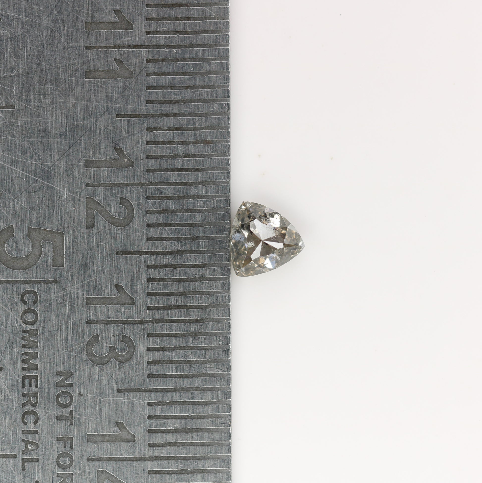 0.66 CT Natural Grey Galaxy Trillion Shape Salt and Pepper Diamond for Her - Unique Gemstone for Custom Jewelry Designs - JayKrishna Diamond
