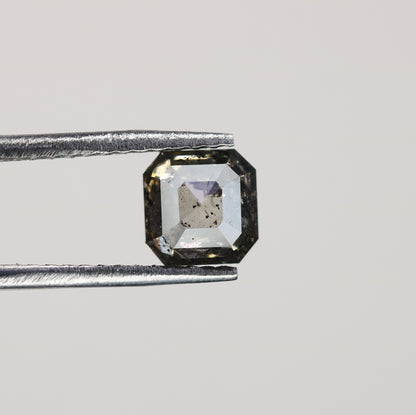 0.76 CT Natural Grey Galaxy Asscher Shape Salt And Pepper Diamond For Her - JayKrishna Diamond
