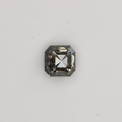 0.76 CT Natural Grey Galaxy Asscher Shape Salt And Pepper Diamond For Her - JayKrishna Diamond