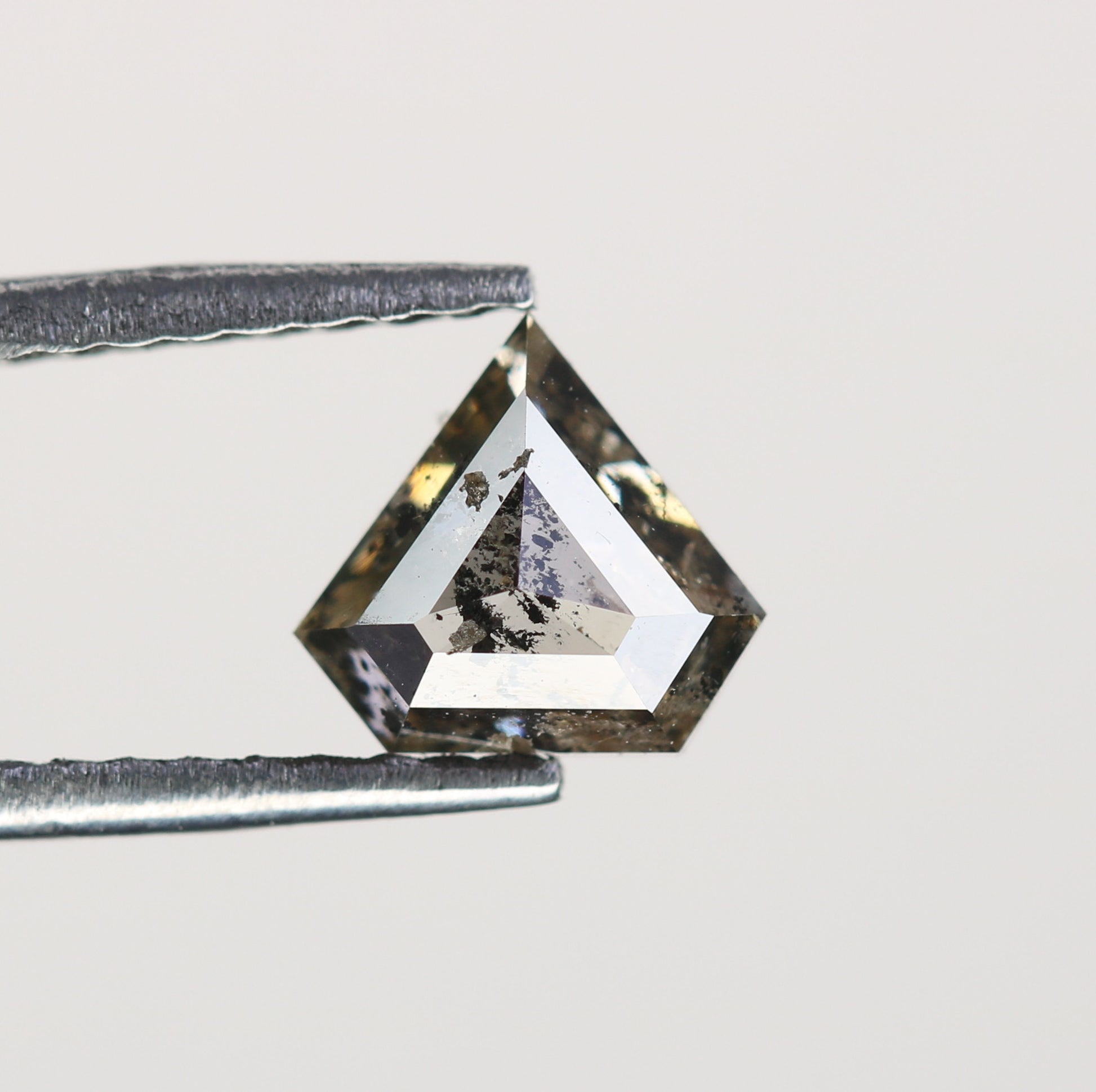 0.70 CT Natural Grey Galaxy Geometric Diamond Shape Salt And Pepper Diamond For Her - JayKrishna Diamond