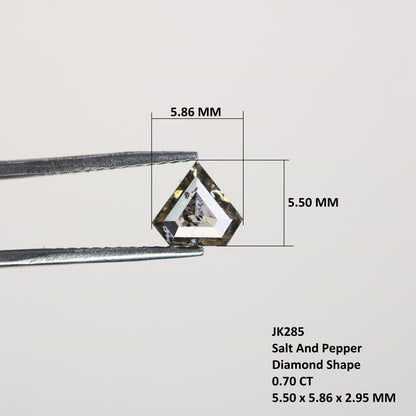 0.70 CT Natural Grey Galaxy Geometric Diamond Shape Salt And Pepper Diamond For Her - JayKrishna Diamond