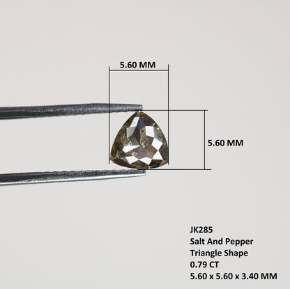 0.79 CT Natural Grey Galaxy Trillion Shape Salt And Pepper Diamond For Her - JayKrishna Diamond