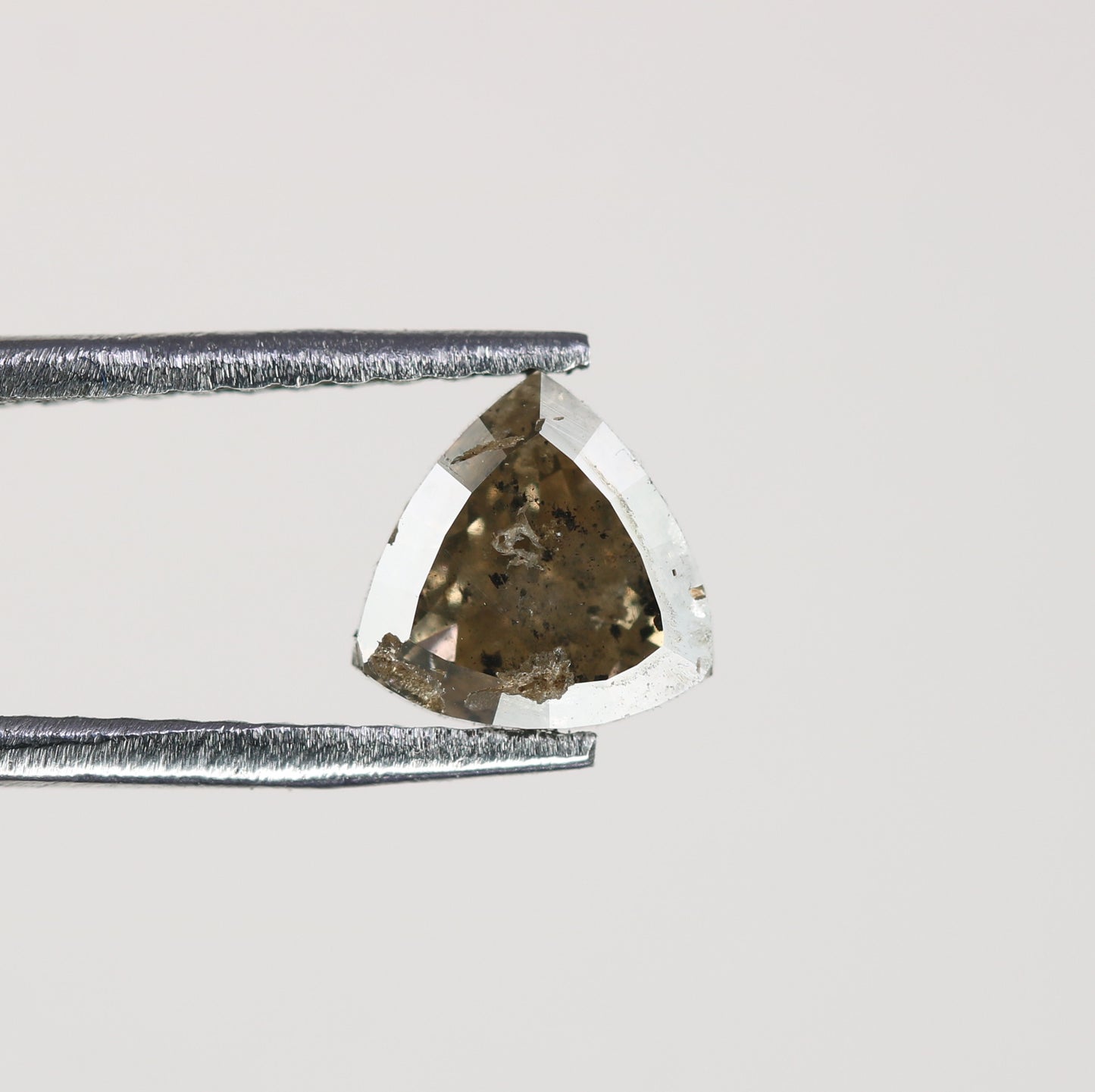 0.79 CT Natural Grey Galaxy Trillion Shape Salt And Pepper Diamond For Her - JayKrishna Diamond