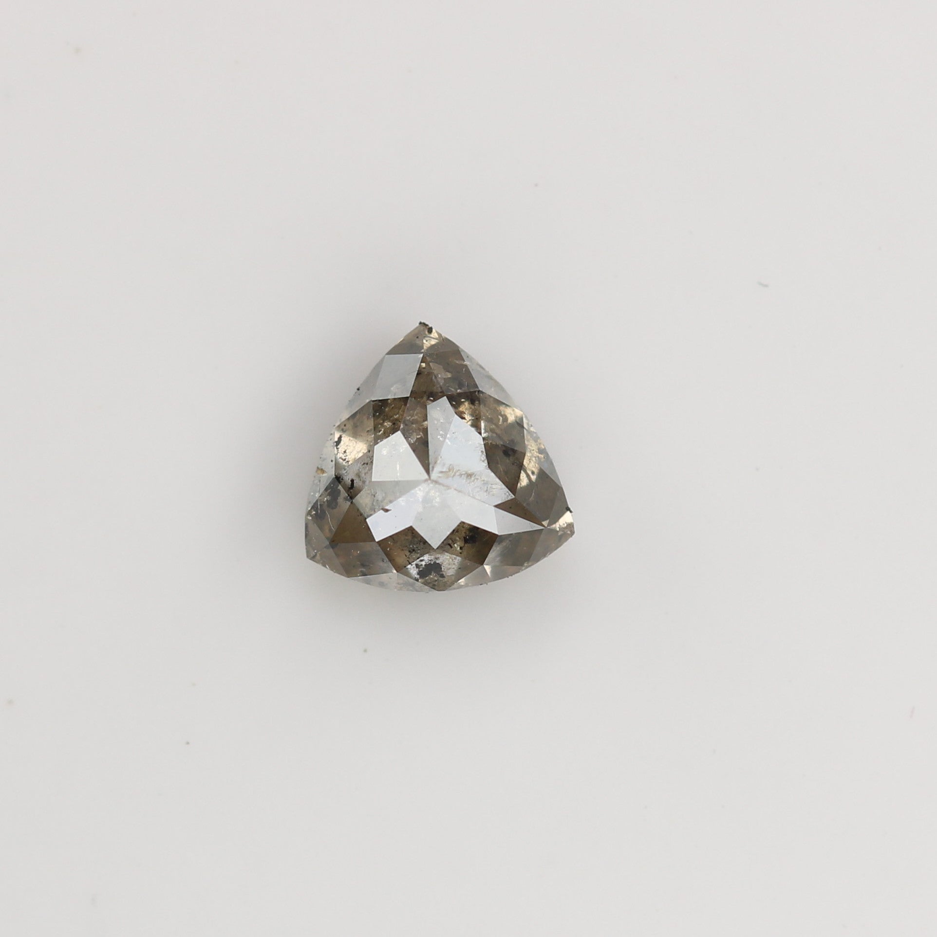 0.79 CT Natural Grey Galaxy Trillion Shape Salt And Pepper Diamond For Her - JayKrishna Diamond