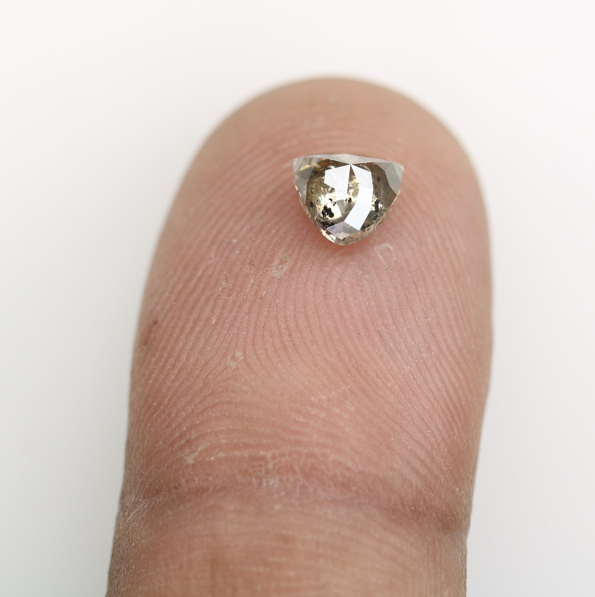 0.79 CT Natural Grey Galaxy Trillion Shape Salt And Pepper Diamond For Her - JayKrishna Diamond