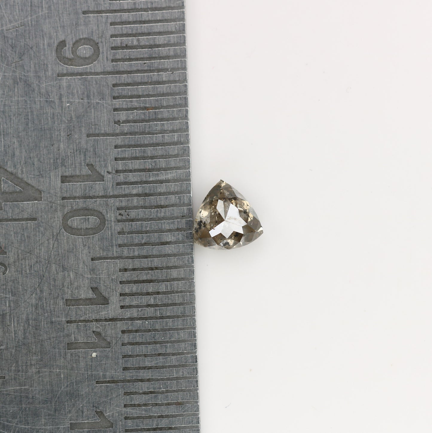 0.79 CT Natural Grey Galaxy Trillion Shape Salt And Pepper Diamond For Her - JayKrishna Diamond