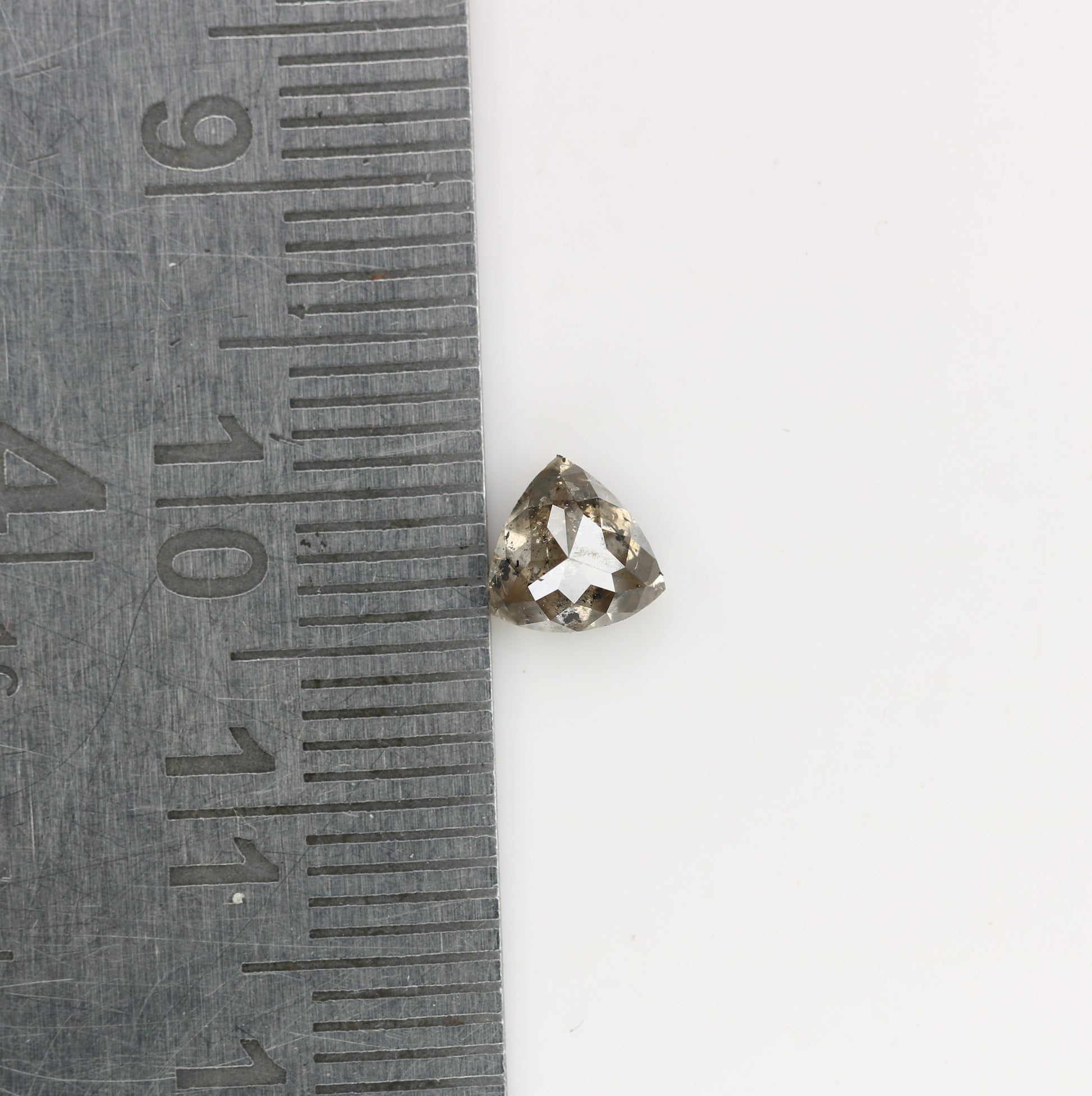 0.79 CT Natural Grey Galaxy Trillion Shape Salt And Pepper Diamond For Her - JayKrishna Diamond