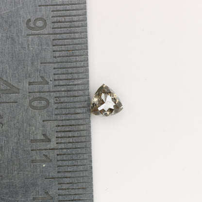 0.79 CT Natural Grey Galaxy Trillion Shape Salt And Pepper Diamond For Her - JayKrishna Diamond