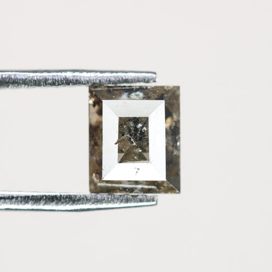 1 CT Natural Grey Galaxy Geometric Square Shape Salt And Pepper Diamond For Her - JayKrishna Diamond