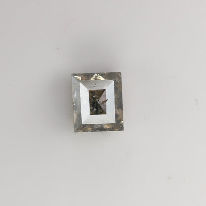 1 CT Natural Grey Galaxy Geometric Square Shape Salt And Pepper Diamond For Her - JayKrishna Diamond