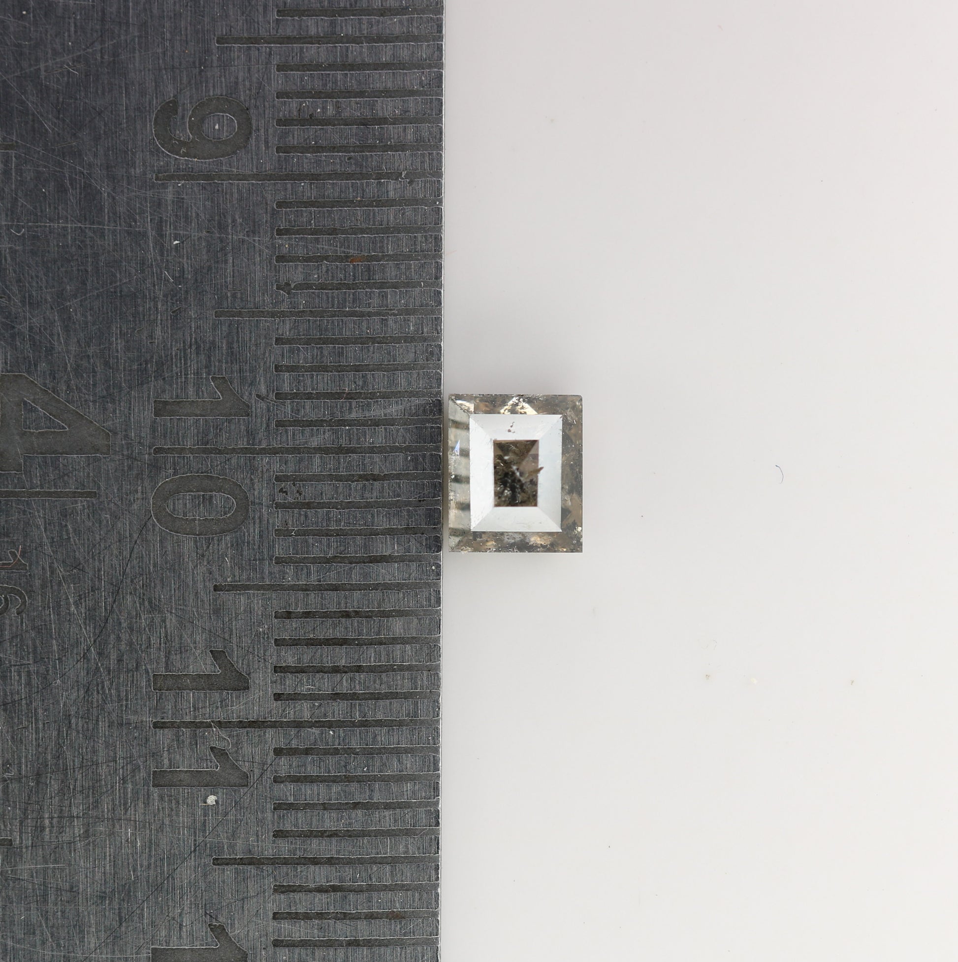 1 CT Natural Grey Galaxy Geometric Square Shape Salt And Pepper Diamond For Her - JayKrishna Diamond