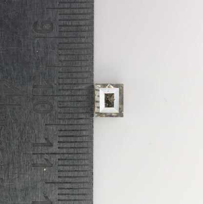1 CT Natural Grey Galaxy Geometric Square Shape Salt And Pepper Diamond For Her - JayKrishna Diamond