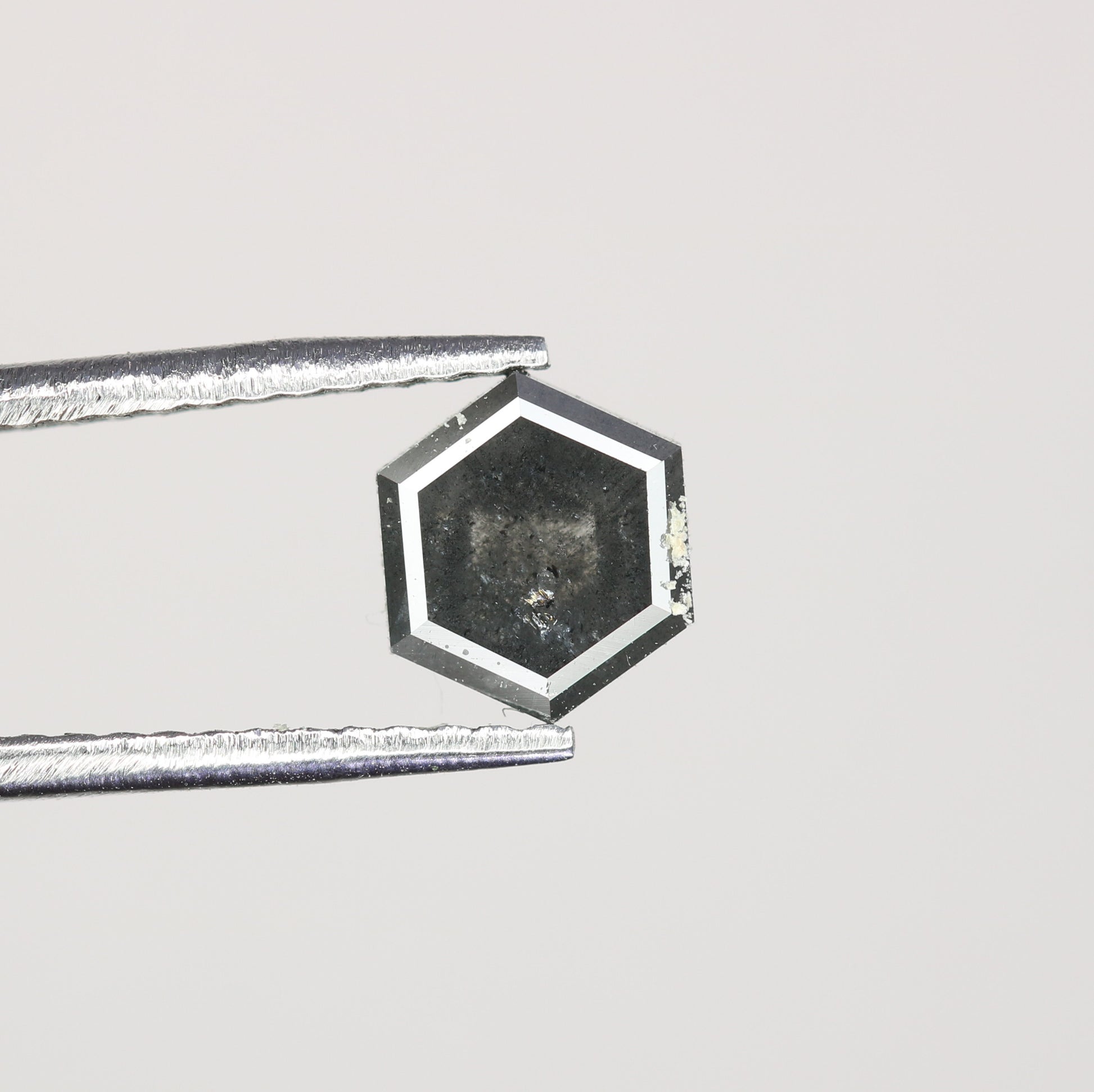 0.77 CT Natural Grey Galaxy Hexagon Shape Salt And Pepper Diamond For Her - JayKrishna Diamond