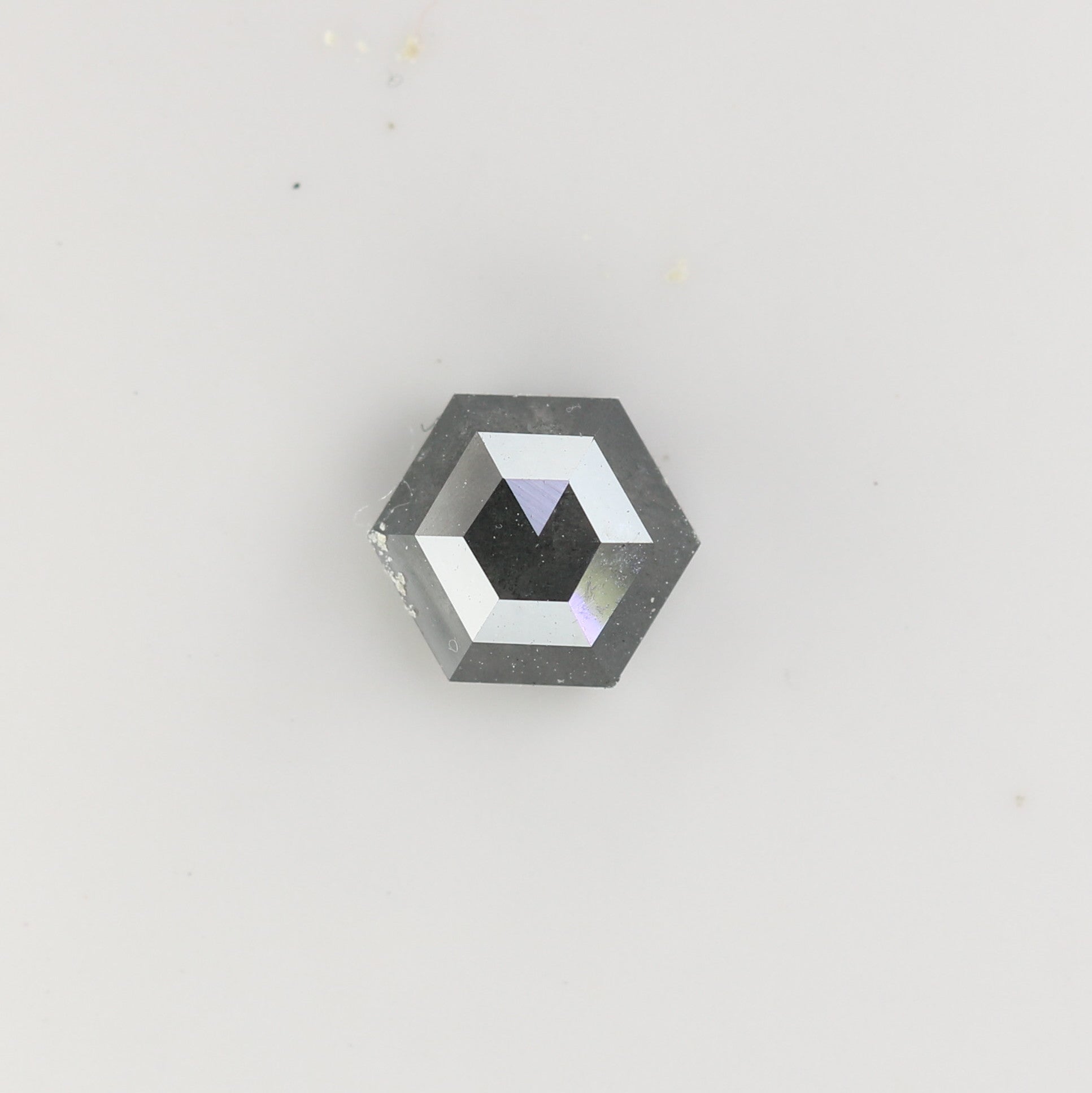 0.77 CT Natural Grey Galaxy Hexagon Shape Salt And Pepper Diamond For Her - JayKrishna Diamond