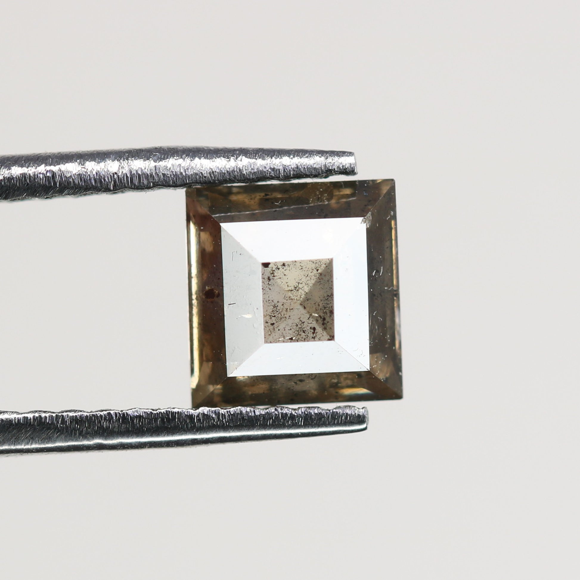 0.69 CT Natural Grey Galaxy Geometric Square Shape Salt And Pepper Diamond For Her - JayKrishna Diamond