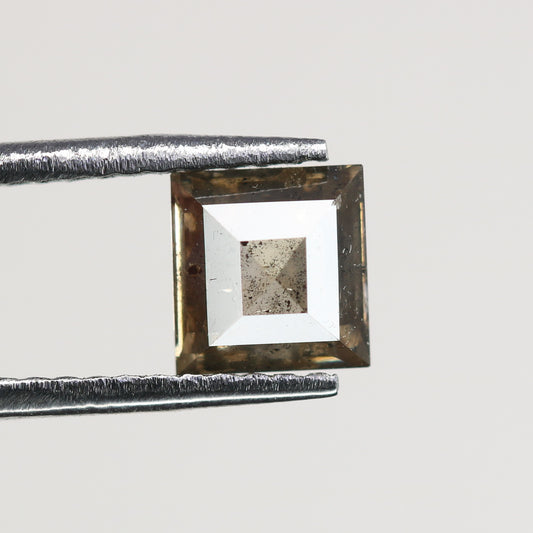 0.69 CT Natural Grey Galaxy Geometric Square Shape Salt And Pepper Diamond For Her - JayKrishna Diamond