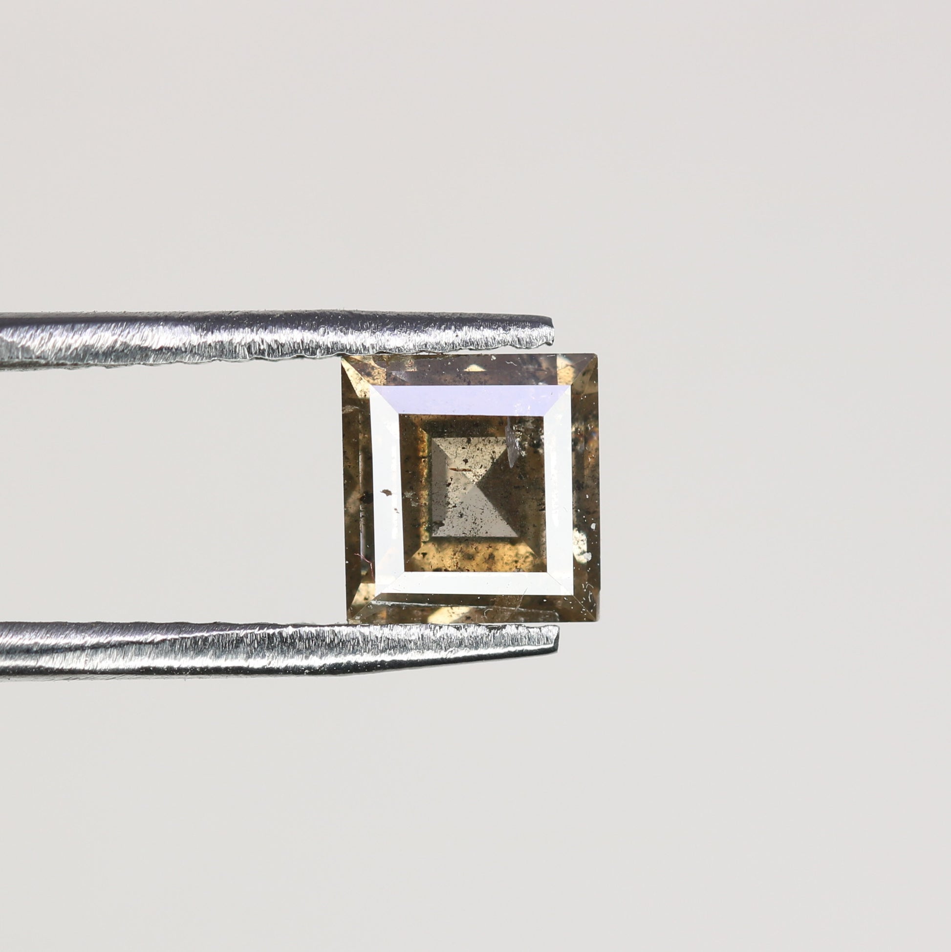 0.69 CT Natural Grey Galaxy Geometric Square Shape Salt And Pepper Diamond For Her - JayKrishna Diamond