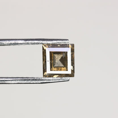 0.69 CT Natural Grey Galaxy Geometric Square Shape Salt And Pepper Diamond For Her - JayKrishna Diamond