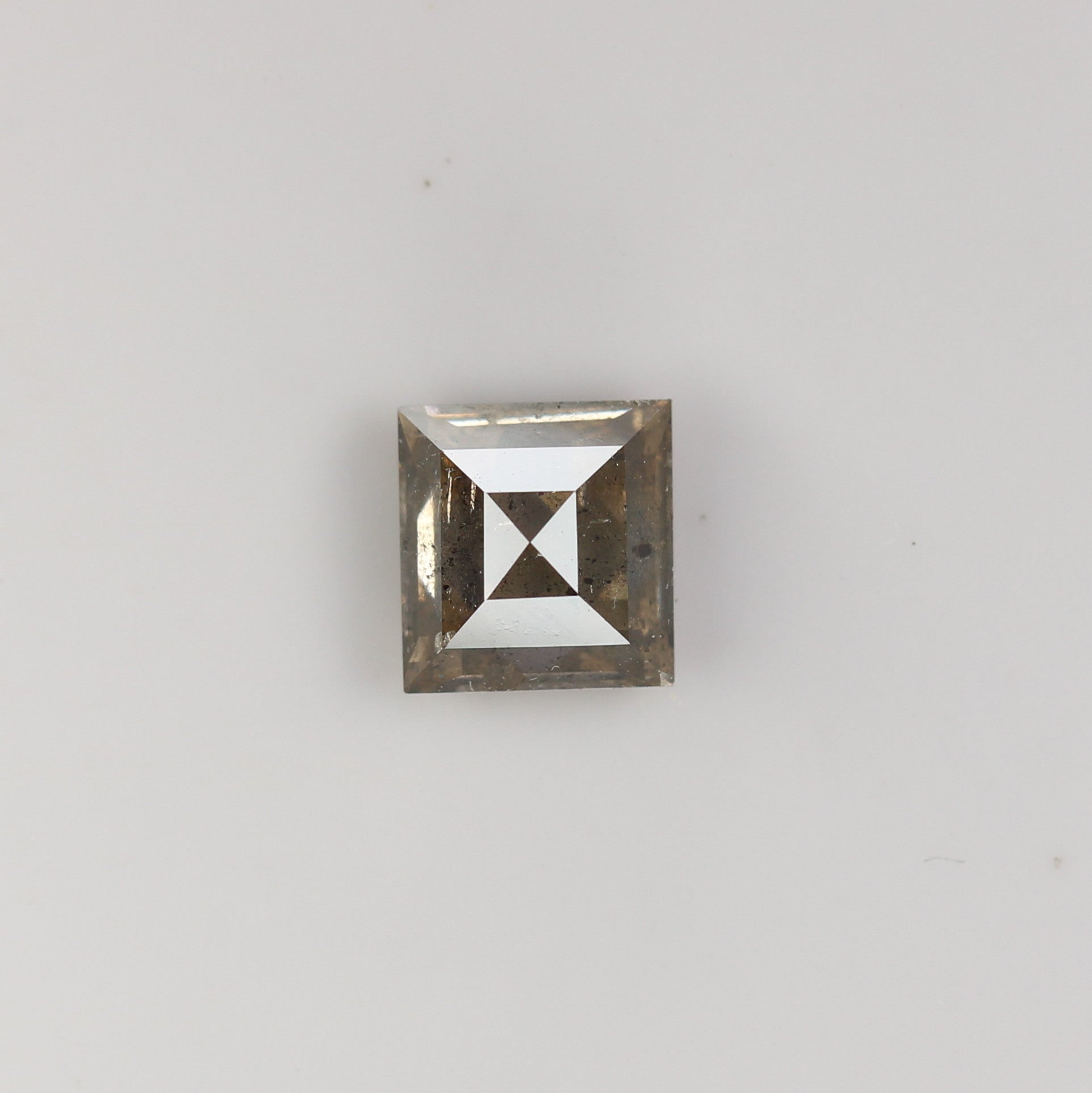 0.69 CT Natural Grey Galaxy Geometric Square Shape Salt And Pepper Diamond For Her - JayKrishna Diamond