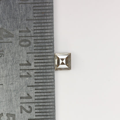 0.69 CT Natural Grey Galaxy Geometric Square Shape Salt And Pepper Diamond For Her - JayKrishna Diamond