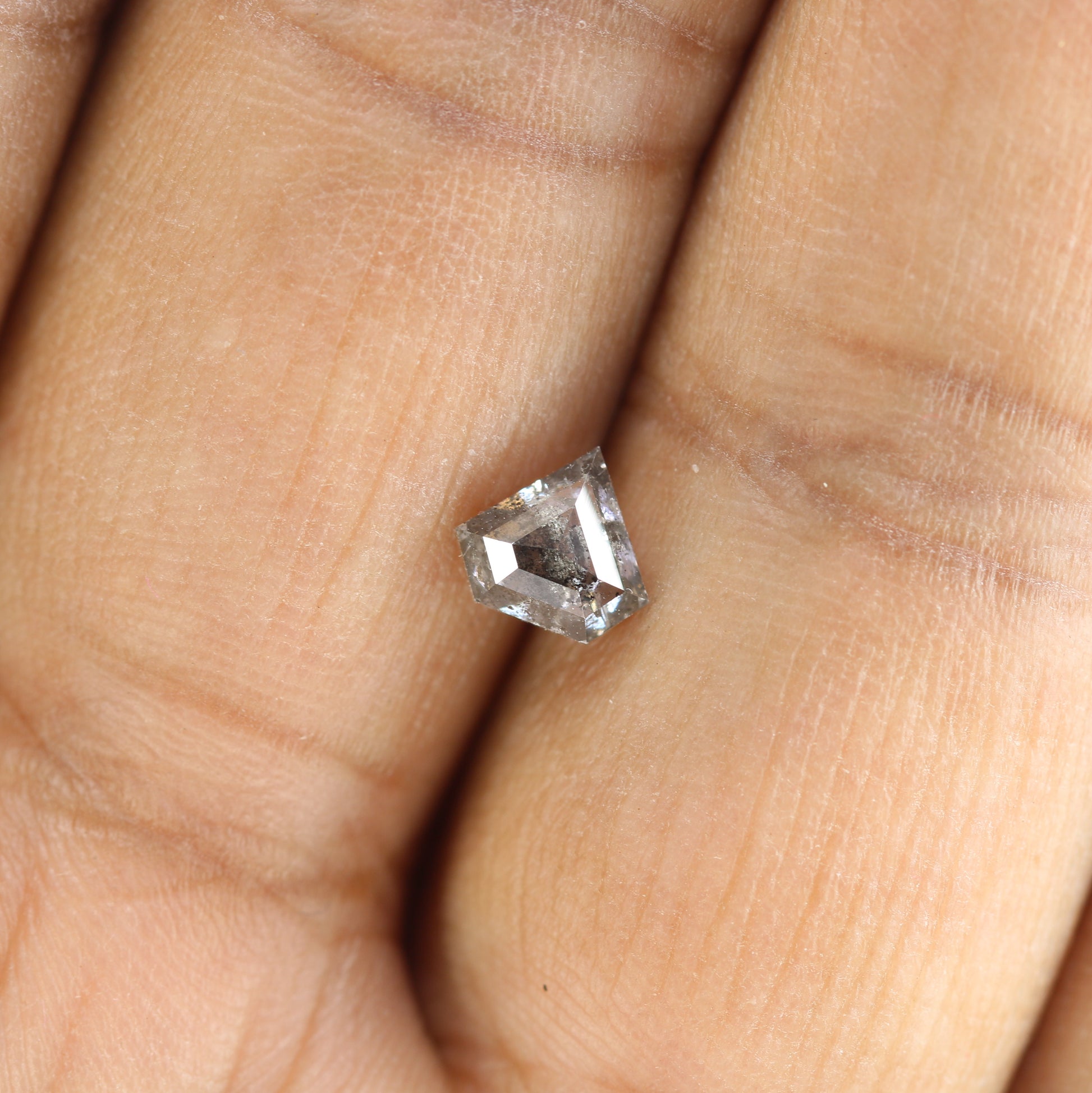 0.75 CT Natural Grey Galaxy Geometric Diamond Shape Salt And Pepper Diamond For Her - JayKrishna Diamond